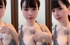 【大发娱乐】混血洋娃娃運動完乳溝中間濕成一片　只好伸手進去擦乾