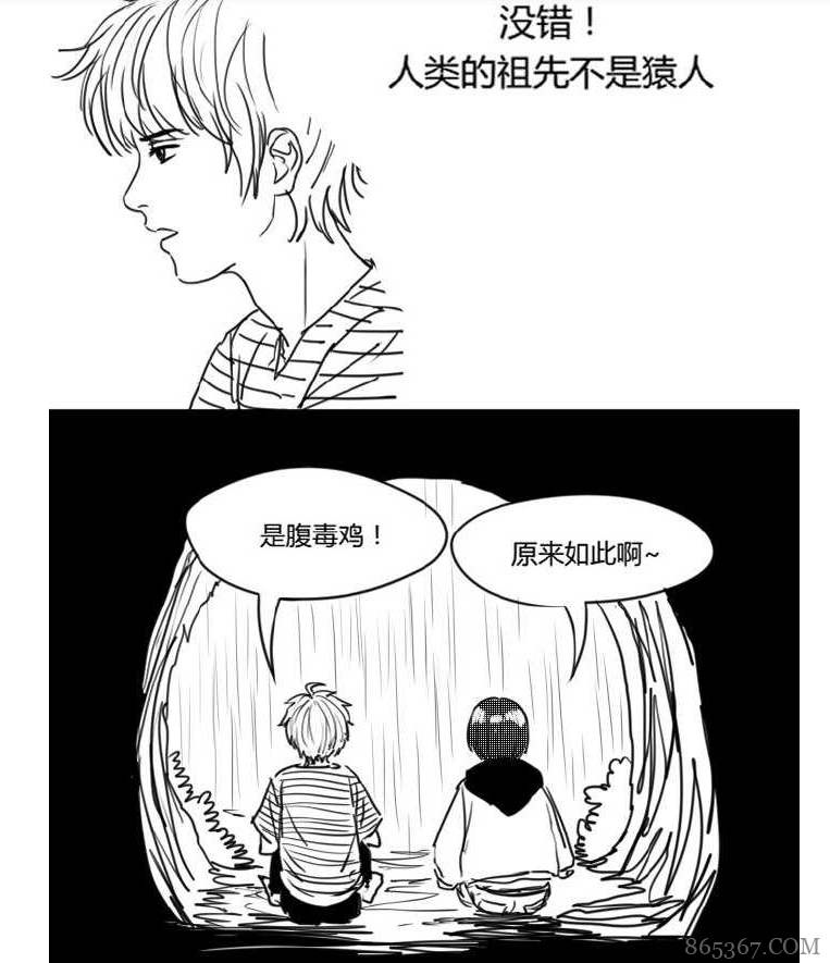 搞笑漫画《人类进化怪谈》 人类是由腹毒鸡进化来的吗