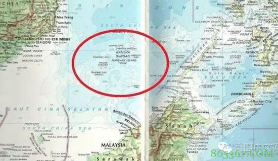 美地图表明南海诸岛为中国领土 其媒体却主动无视