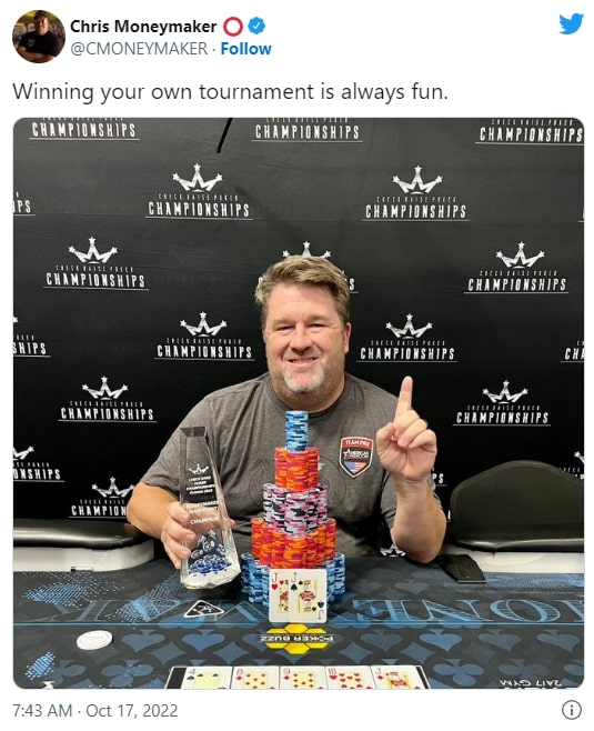 【EV扑克】Chris Moneymaker 赢得以他命名的锦标赛