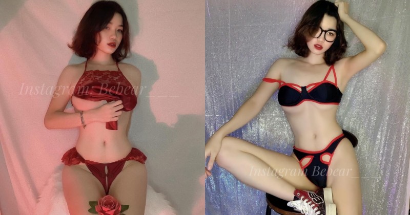 超愛穿情趣內衣！「白皙清純妹子」身材有夠辣，巨乳豐臀還有白嫩該邊！