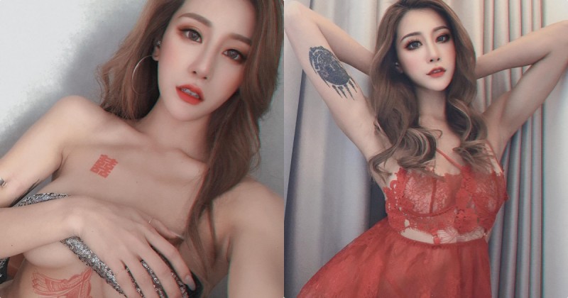 辣模S曲線正妹「雙囍」誘惑捧乳，「邪惡的南半球溢出」有夠撩人！