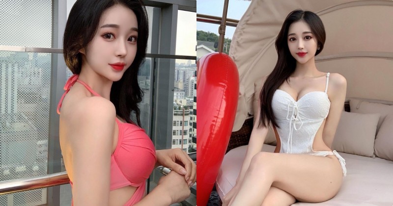 心動了！泳池露側乳的正妹超辣，轉過身根本背影殺手！