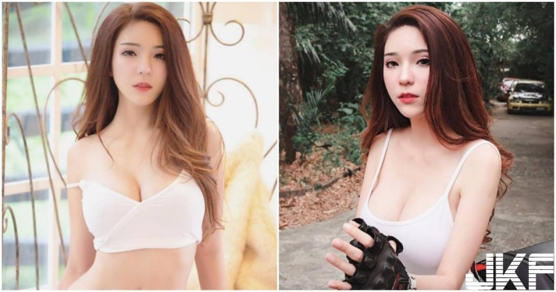 泰國巨乳正妹激似李毓芬，穿小背心露出「深V白皙美乳」！