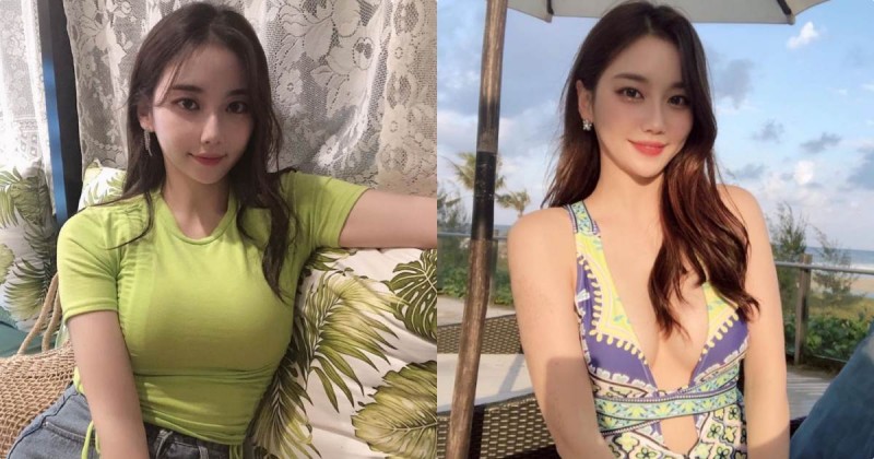 大胸妹子「度假時大秀南半球」，性感車頭燈要閃暈遊客了！