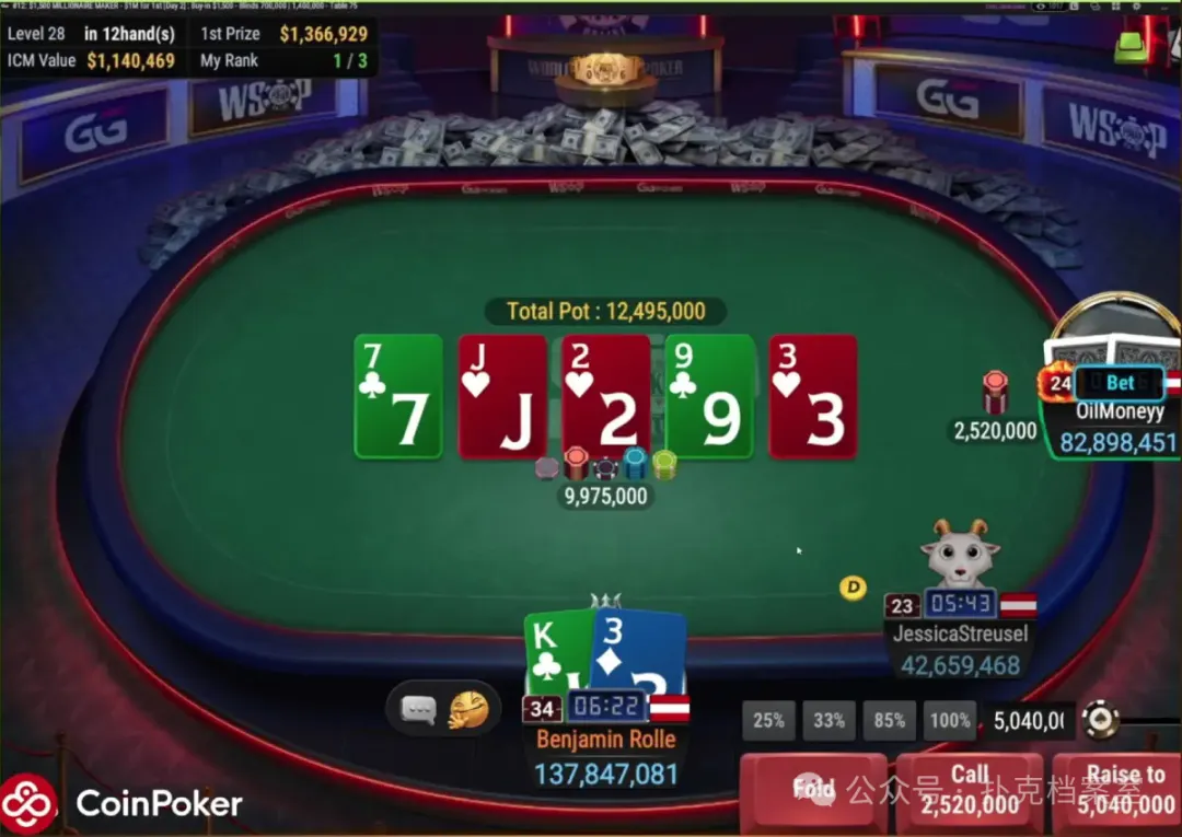 【EV扑克】他用K3做Hero Call，赢下WSOP线上金手链：别拿ICM当借口，底池赔率才是真理